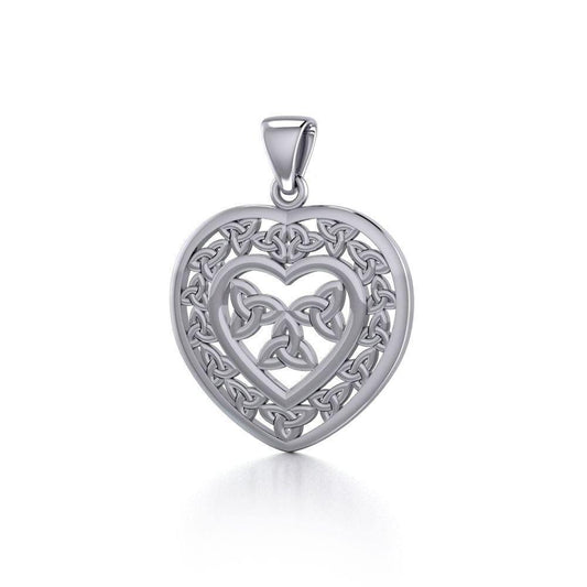 Celtic Heart Triquetra Knot Pendant TPD4693