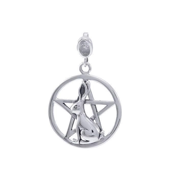 Rabbit Ostara Sterling Silver Pentacle Pendant TPD4738