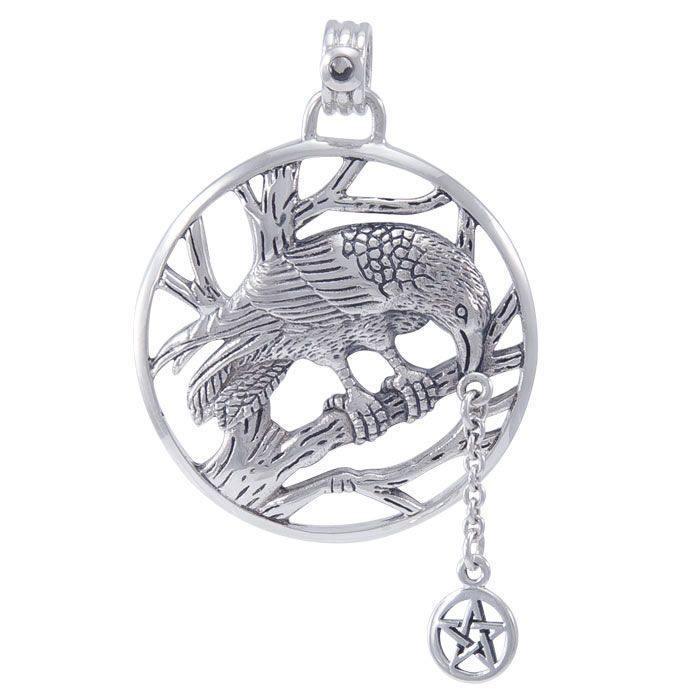 Raven Macha Goddess Sterling Silver Pendant TPD4740