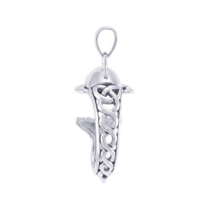 Celtic Accent Whale Sterling Silver Wrap Pendant TPD4840