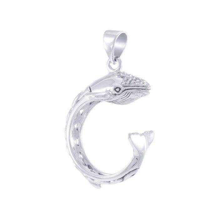 Celtic Accent Whale Sterling Silver Wrap Pendant TPD4840