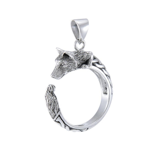 Sterling Silver Celtic Wolf Pendant TPD4851