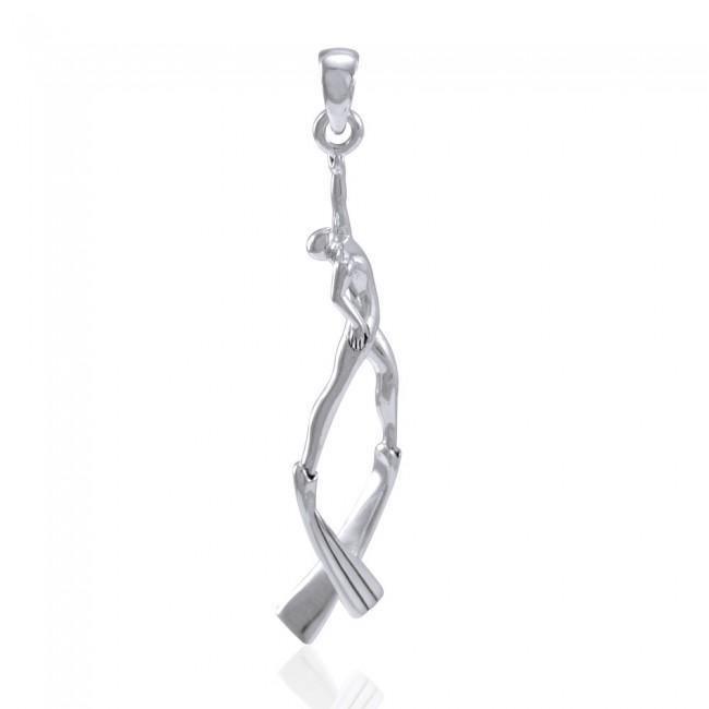 A freedive to undersea world ~ Sterling Silver Jewelry Pendant TPD5012