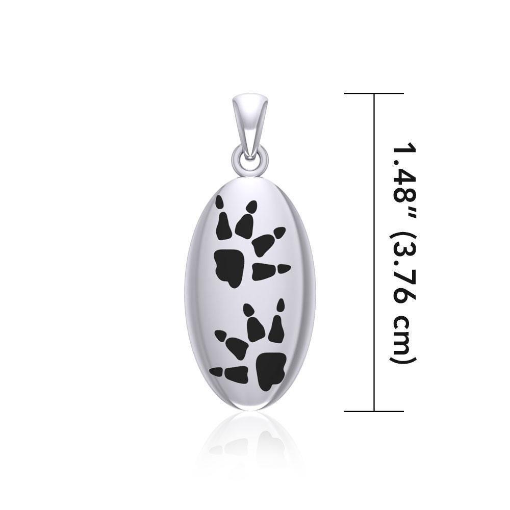 Wolf Tracks Sterling Silver Pendant TPD5062