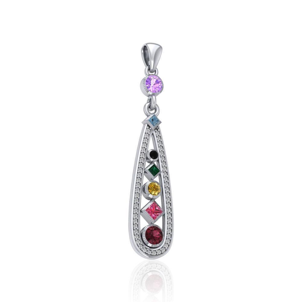 Modern Geometric Art Chakra Silver Pendant TPD5068