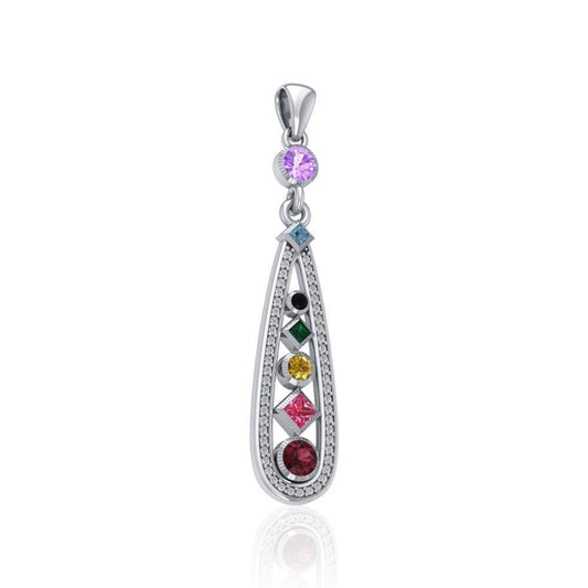 Modern Geometric Art Chakra Silver Pendant TPD5068