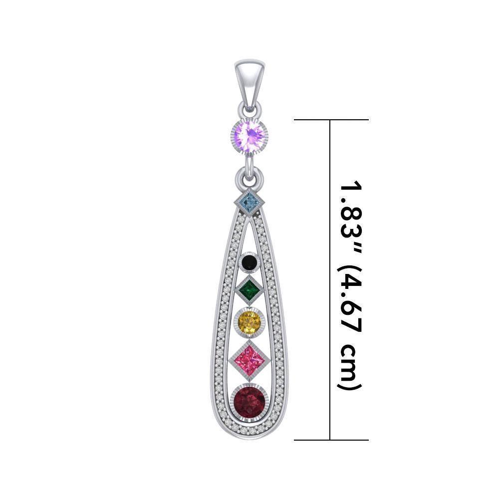 Modern Geometric Art Chakra Silver Pendant TPD5068
