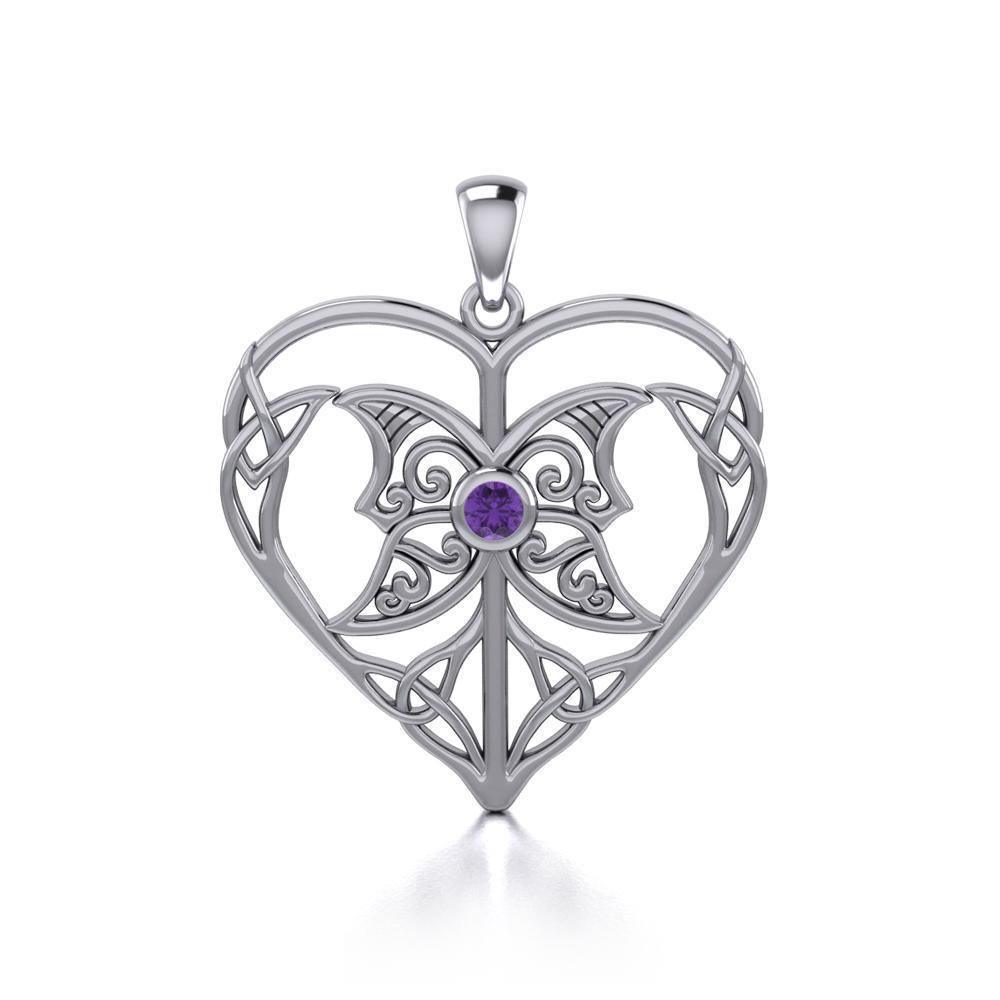 Celtic Triple Goddess Love Peace Sterling Silver Pendant with Gemstone TPD5105