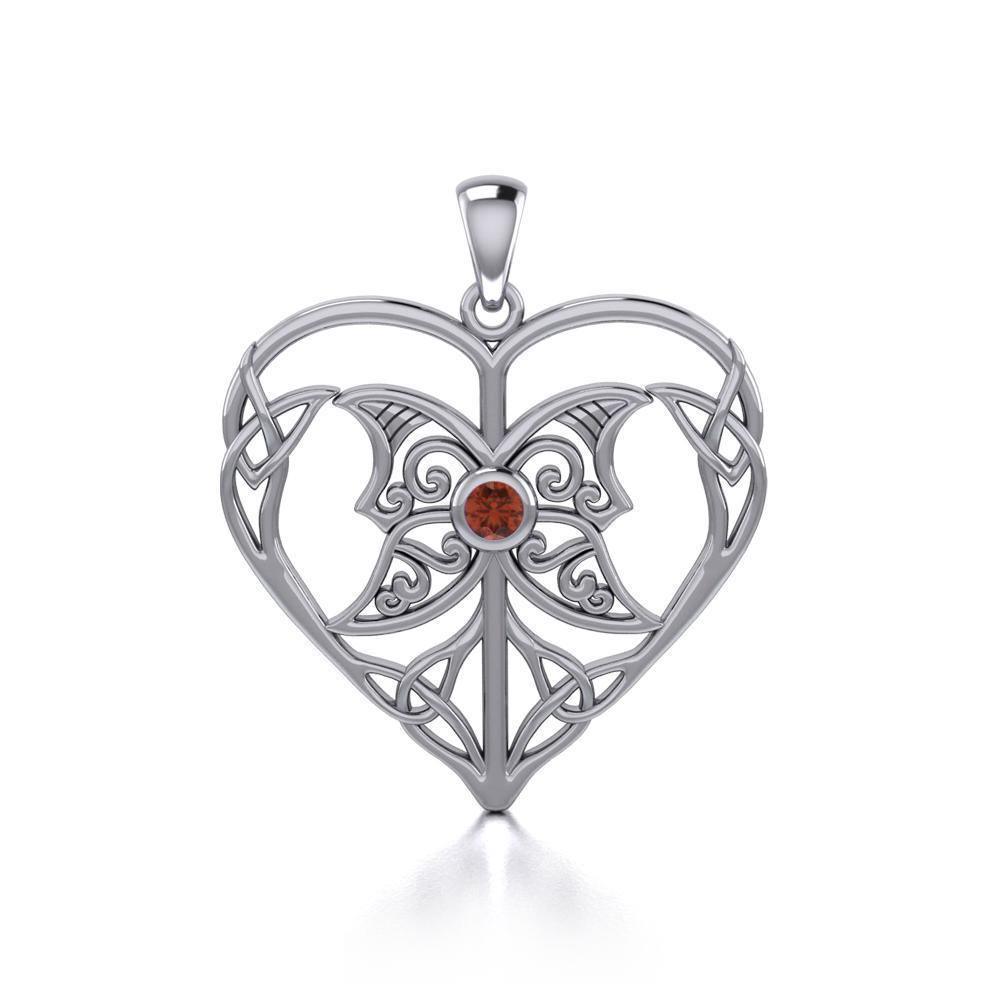 Celtic Triple Goddess Love Peace Sterling Silver Pendant with Gemstone TPD5105