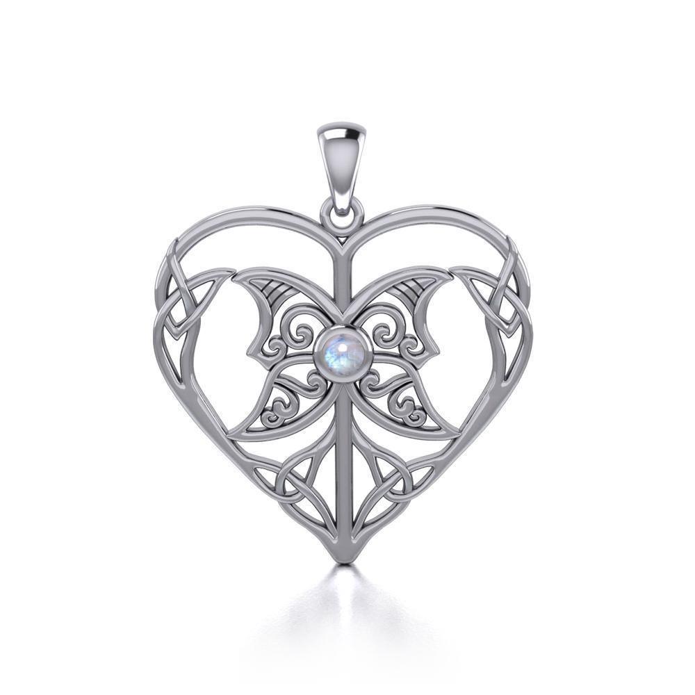 Celtic Triple Goddess Love Peace Sterling Silver Pendant with Gemstone TPD5105