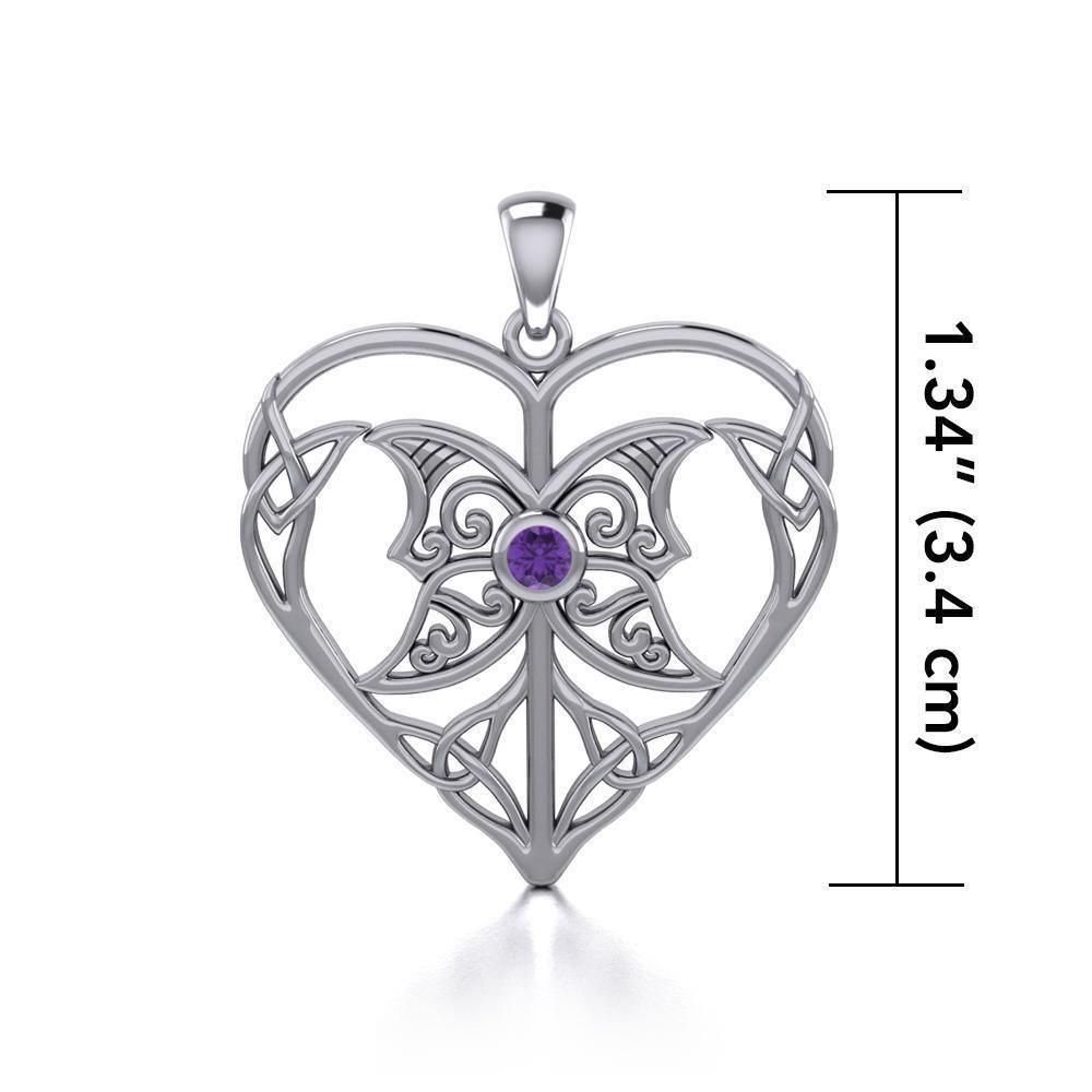 Celtic Triple Goddess Love Peace Sterling Silver Pendant with Gemstone TPD5105