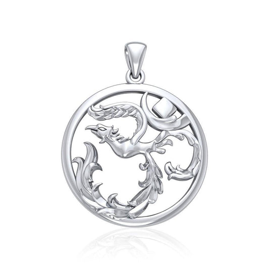 Phoenix Om Sterling Silver Pendant TPD5108