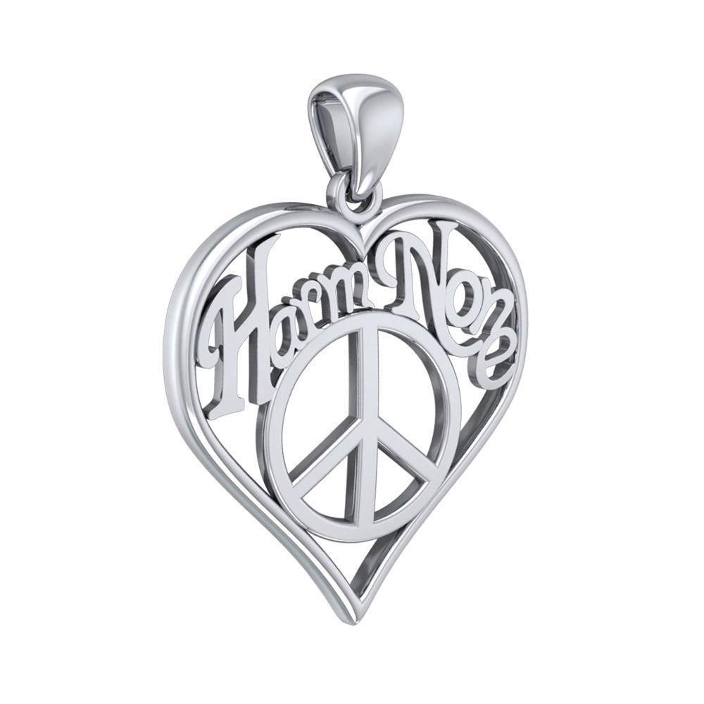 Love Peace Angel Wings Silver Pendant with Gemstone TPD5110