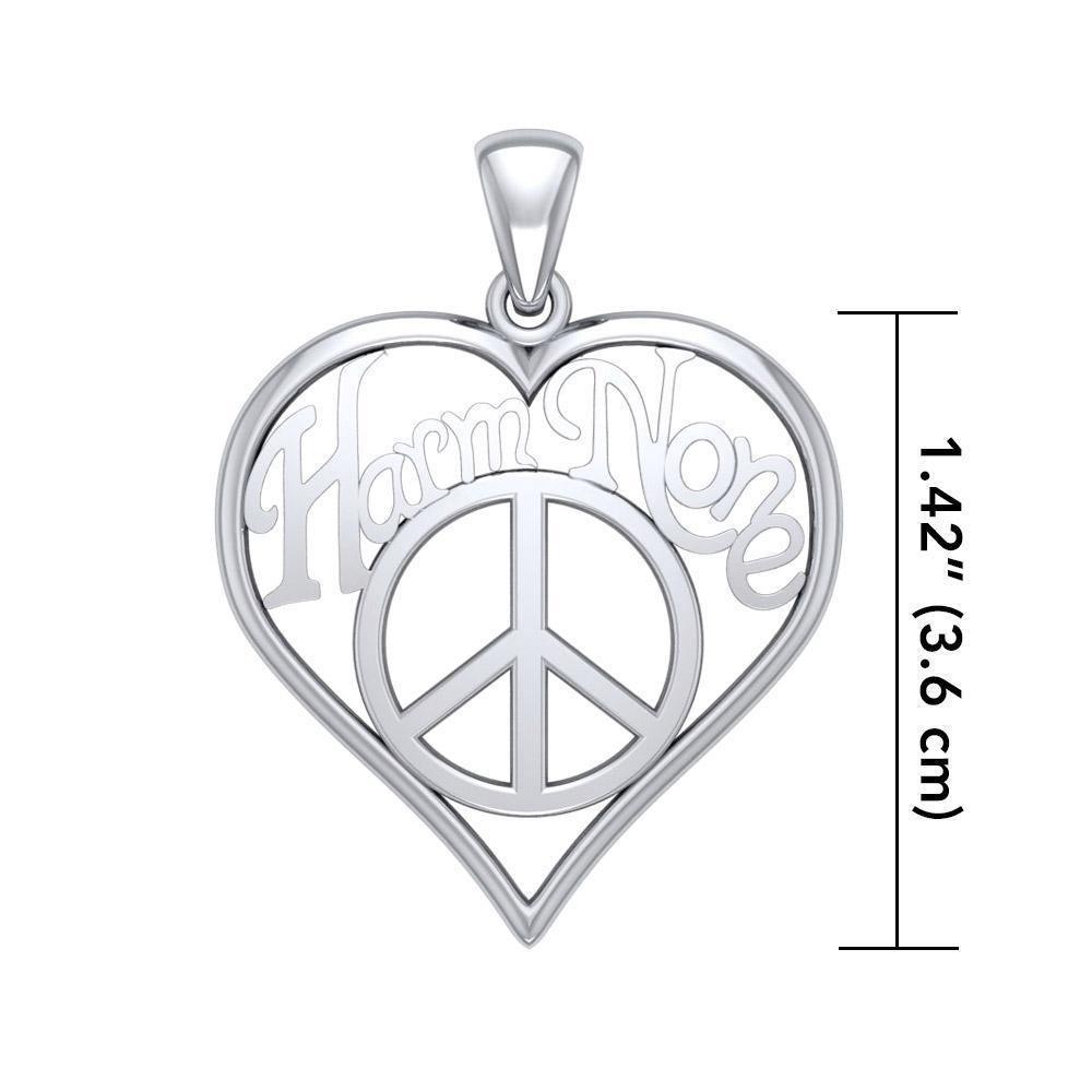 Love Peace Angel Wings Silver Pendant with Gemstone TPD5110