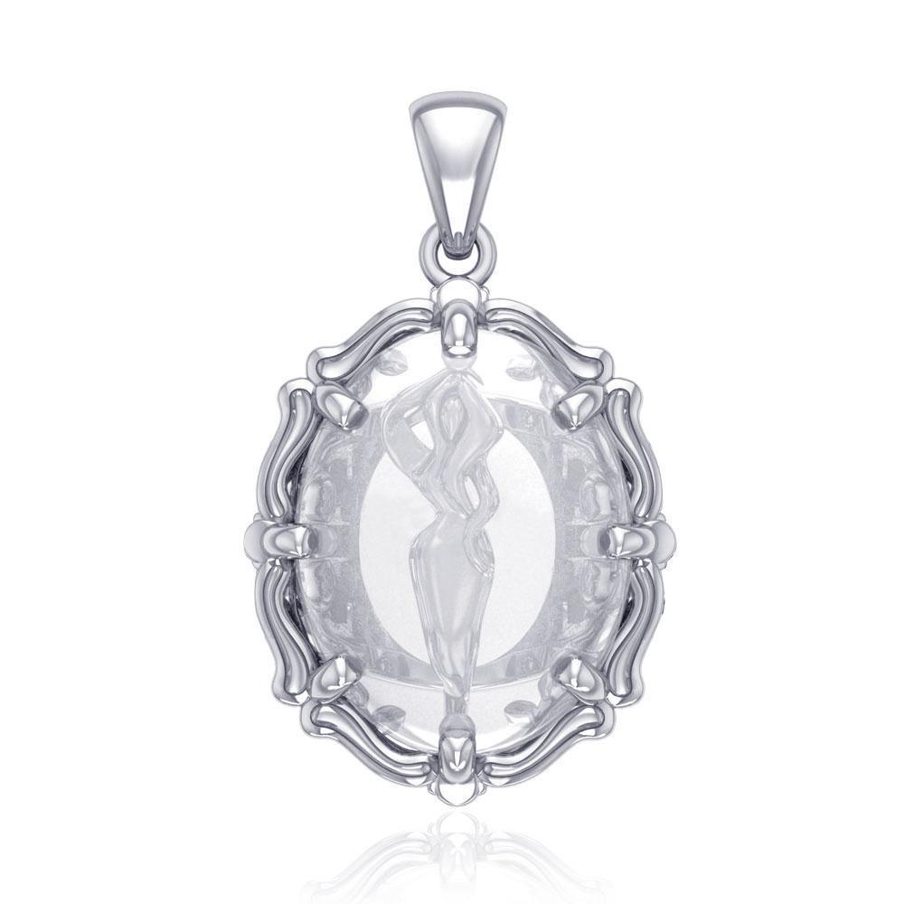 Goddess of Passion Sterling Silver Pendant with Genuine White Quartz TPD5120