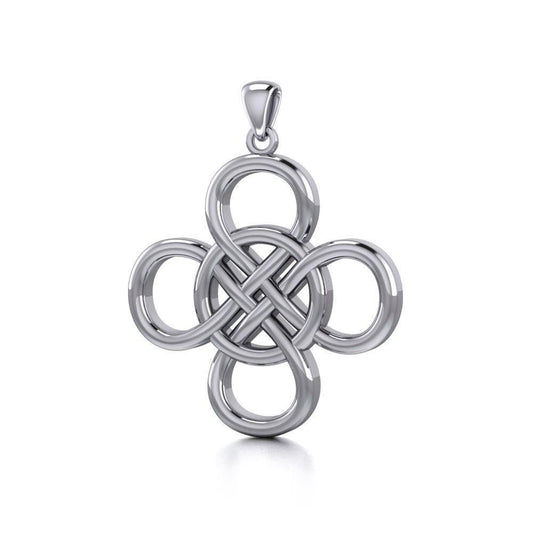 Celtic Four Point Infinity Knot Sterling Silver Pendant TPD5131