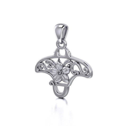 A worthwhile quest ~ Sterling Silver Manta Ray Filigree Pendant TPD5137