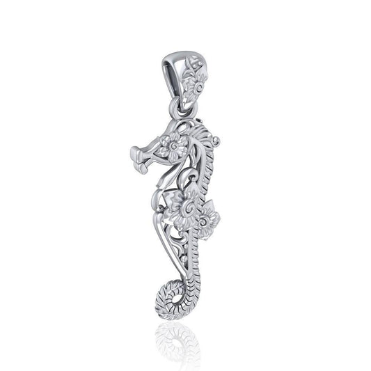 A touch of whimsical sea vibe ~ Sterling Silver Seahorse Filigree Pendant Jewelry TPD5147