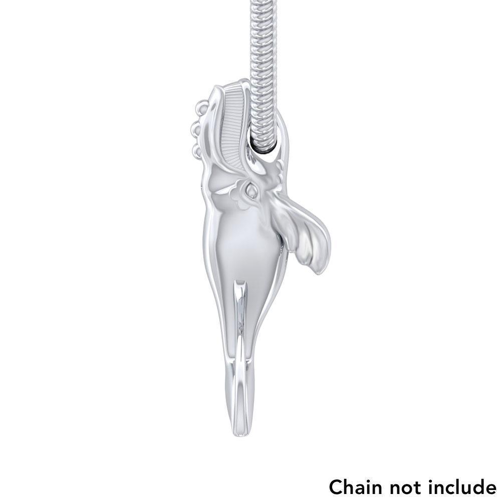 Sterling Silver Northern Right Whale Tail Pendant TPD5153