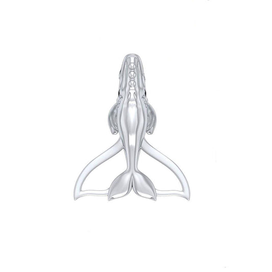 Sterling Silver Northern Right Whale Tail Pendant TPD5153