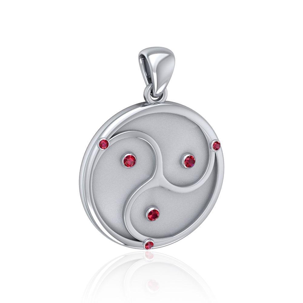 World Triad Silver Pendant with Gemstone TPD5156