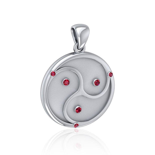 World Triad Silver Pendant with Gemstone TPD5156