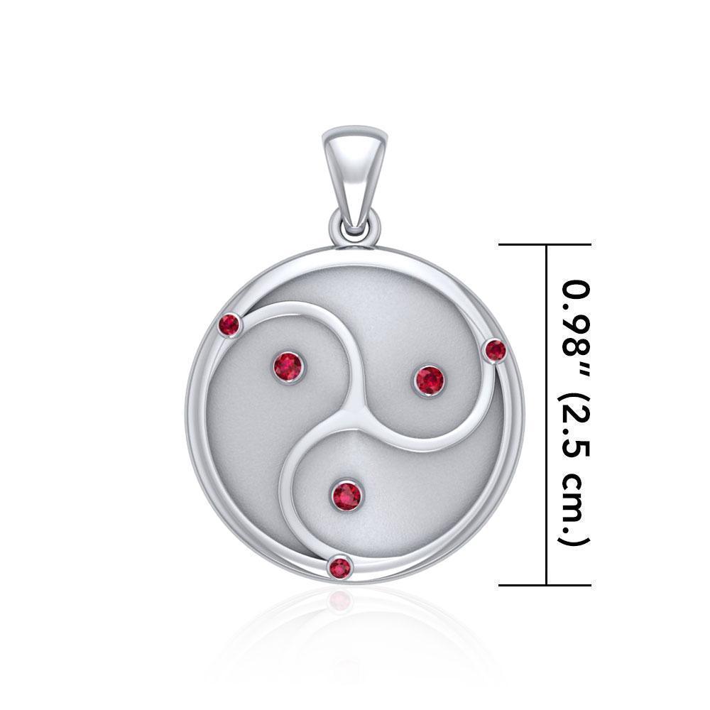 World Triad Silver Pendant with Gemstone TPD5156