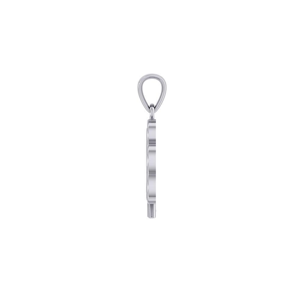 Enamel Trinity Knot on Shamrock Clover Silver Pendant TPD5168