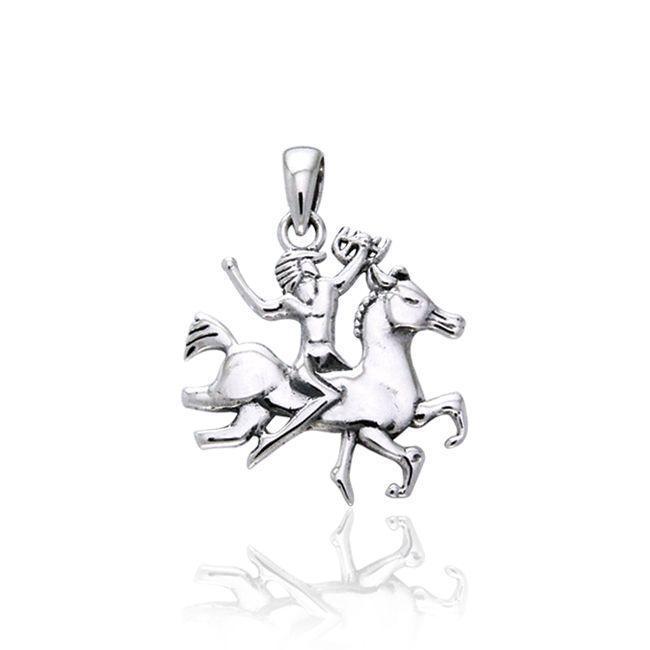 Viking Warrior Queen Silver Pendant TPD971