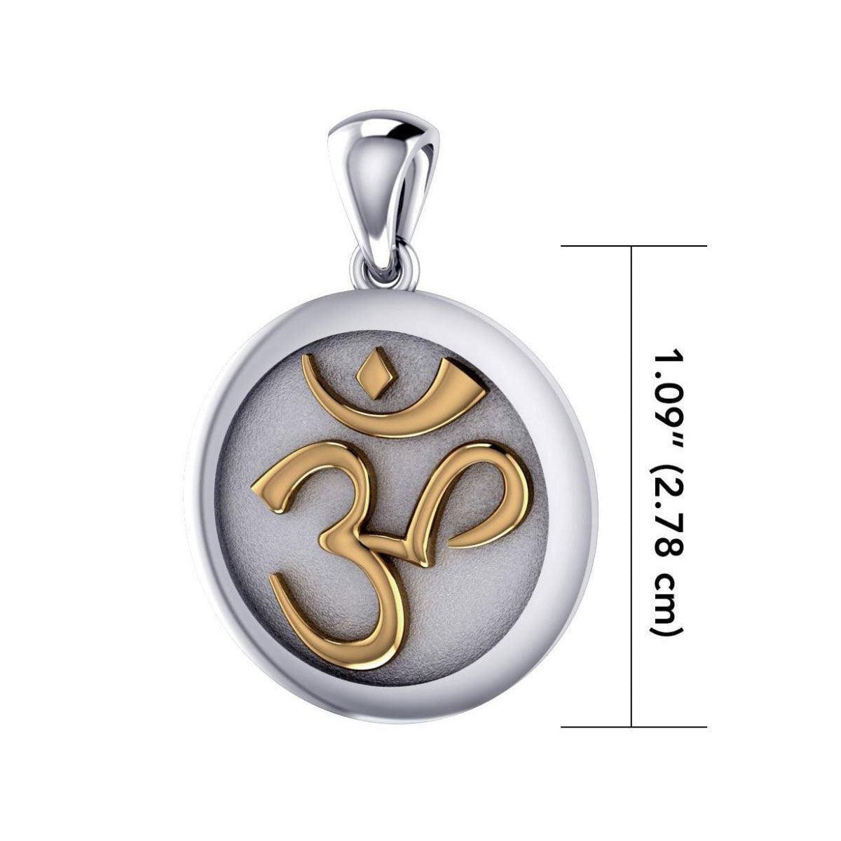 Om Meditation Silver and Gold Pendant TPV1229