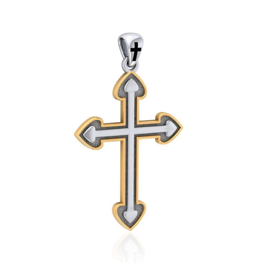 Medieval Cross Silver and 18K Gold Vermeil Accent Pendant TPV2980