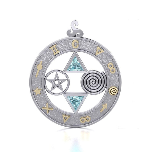Total Universal Balance Silver and 14K Gold Accent Pendant TPV466