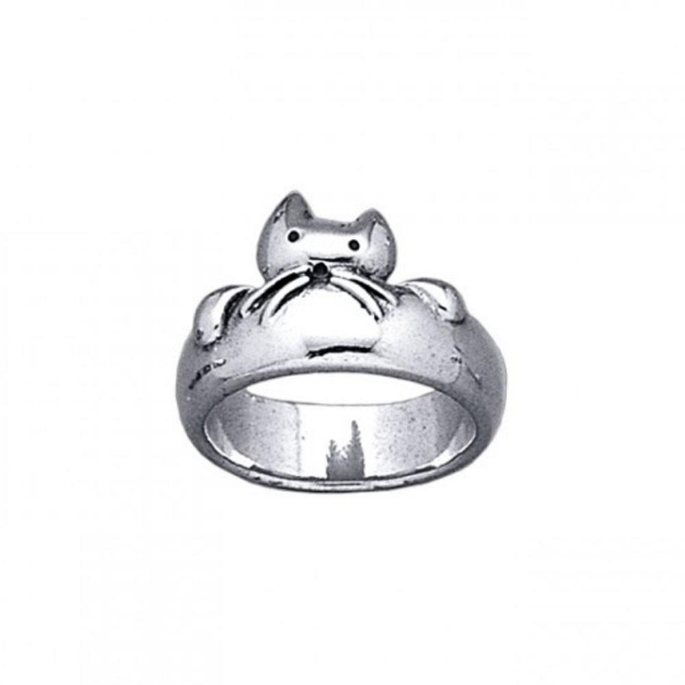 Revered companion Sterling Silver Cat Ring TR1612