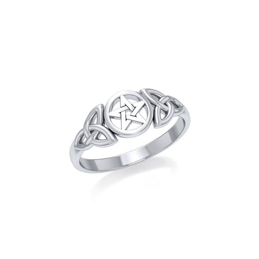 Silver Pentagram Pentacle Ring TR1738