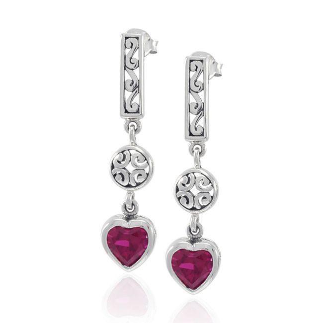 Modern Spiral with Heart Gemstone Earrings TER1291