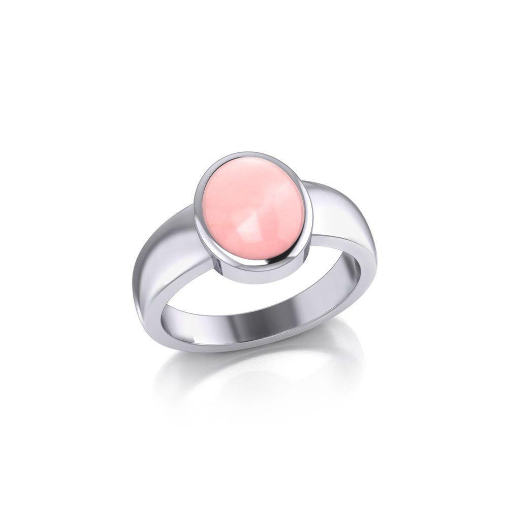 Modern Round Shape Inlaid Silver Ring TR3832