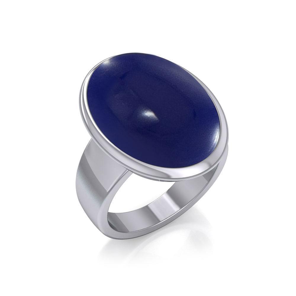Oval Inlaid Sterling Silver Ring TR3833