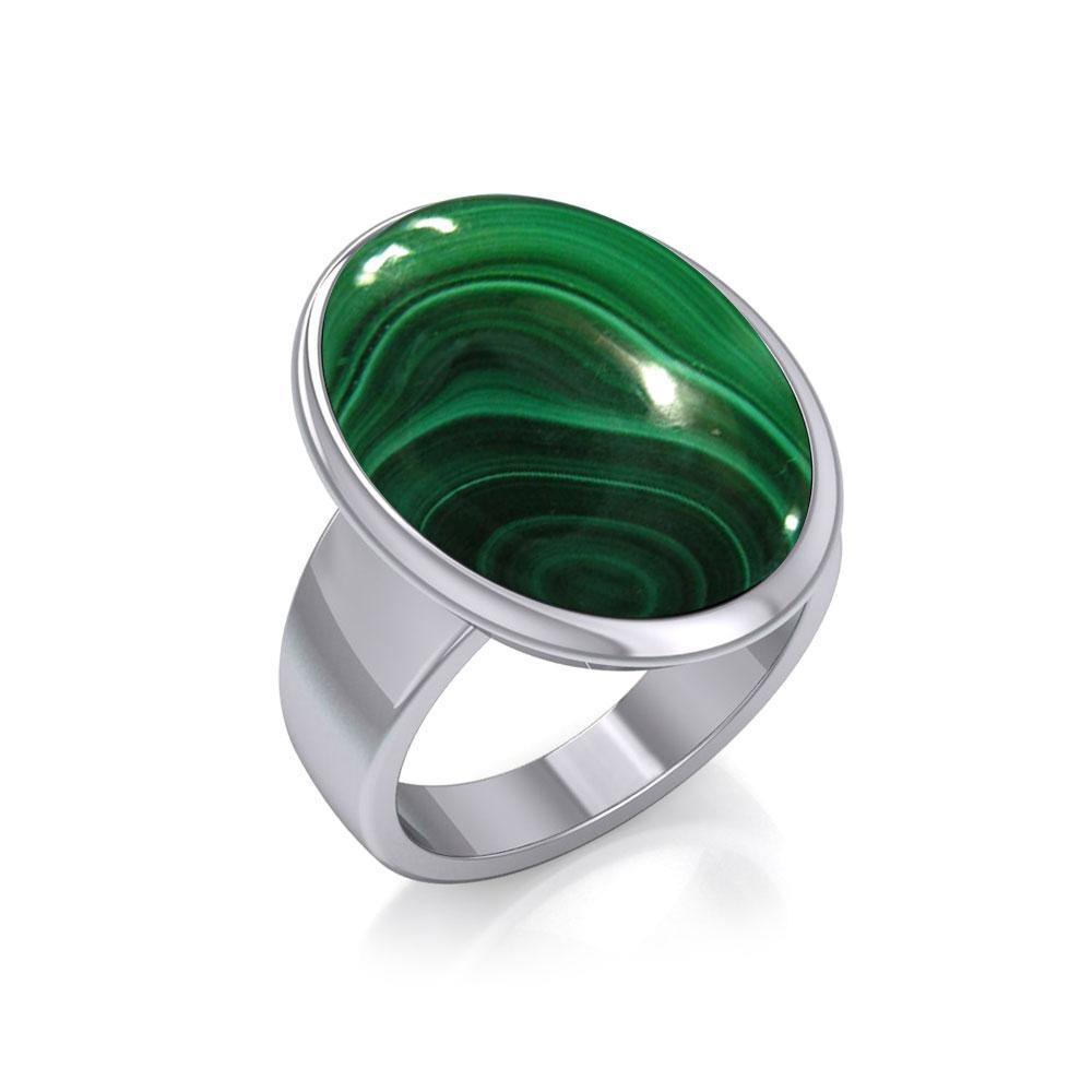 Oval Inlaid Sterling Silver Ring TR3833