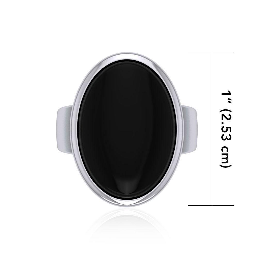 Oval Inlaid Sterling Silver Ring TR3833