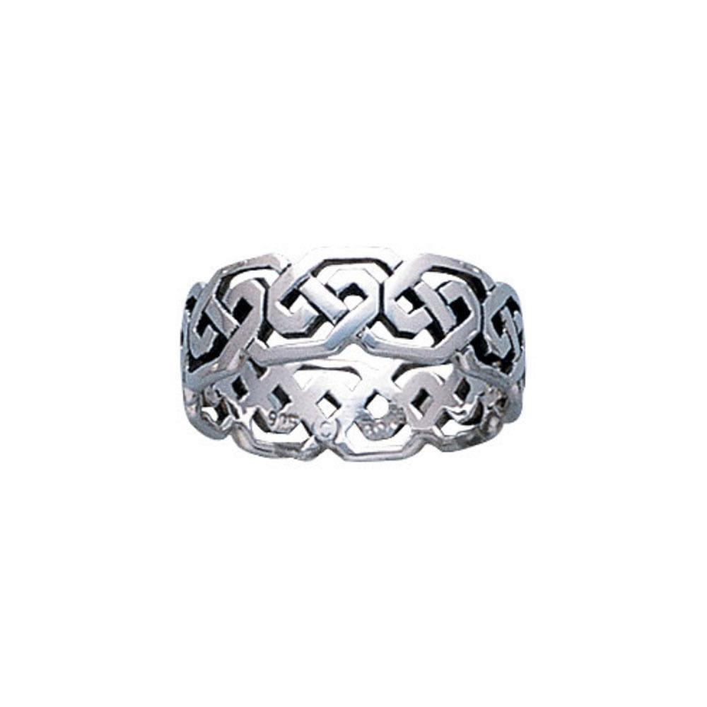 We are born to live in eternity ~ Celtic Knotwork Sterling Silver Ring TR392