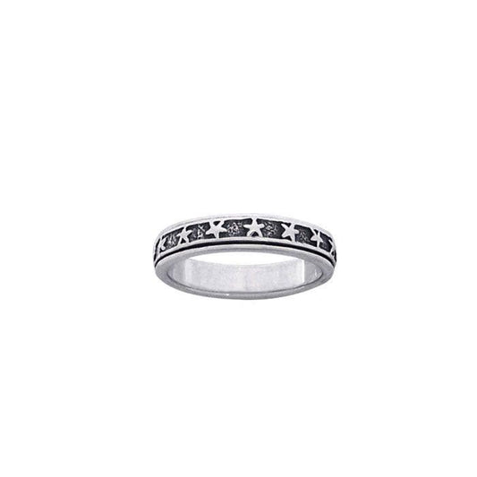 Stars Sterling Silver Spinner Ring TRI1556