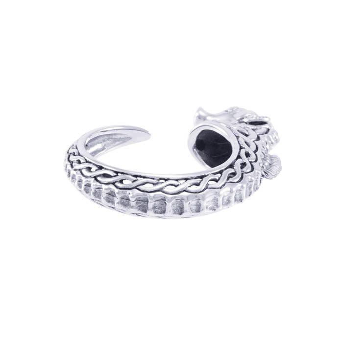Celtic Accent Seahorse Sterling Silver Wrap Ring TRI1633