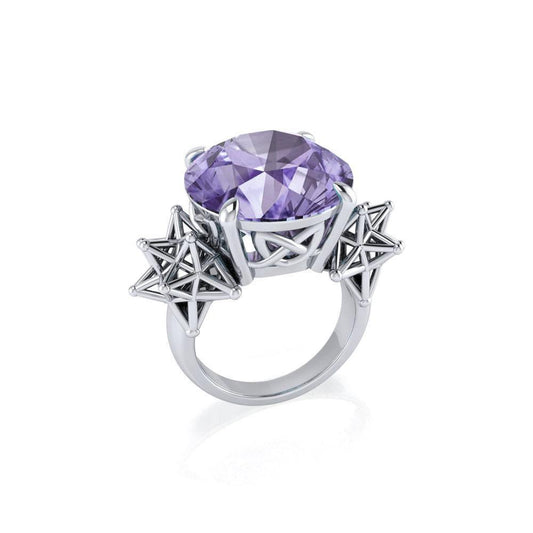 Wicca’s Sacred Hexagon ~ Cocktail Ring TRI1697