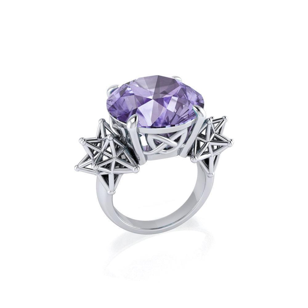 Wicca’s Sacred Hexagon ~ Cocktail Ring TRI1697