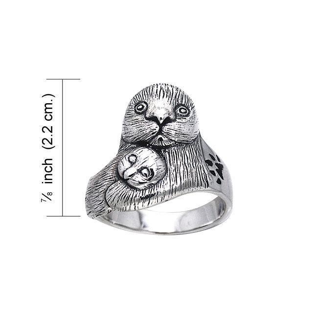 Ted Andrews Sea Otter Silver Ring TRI173