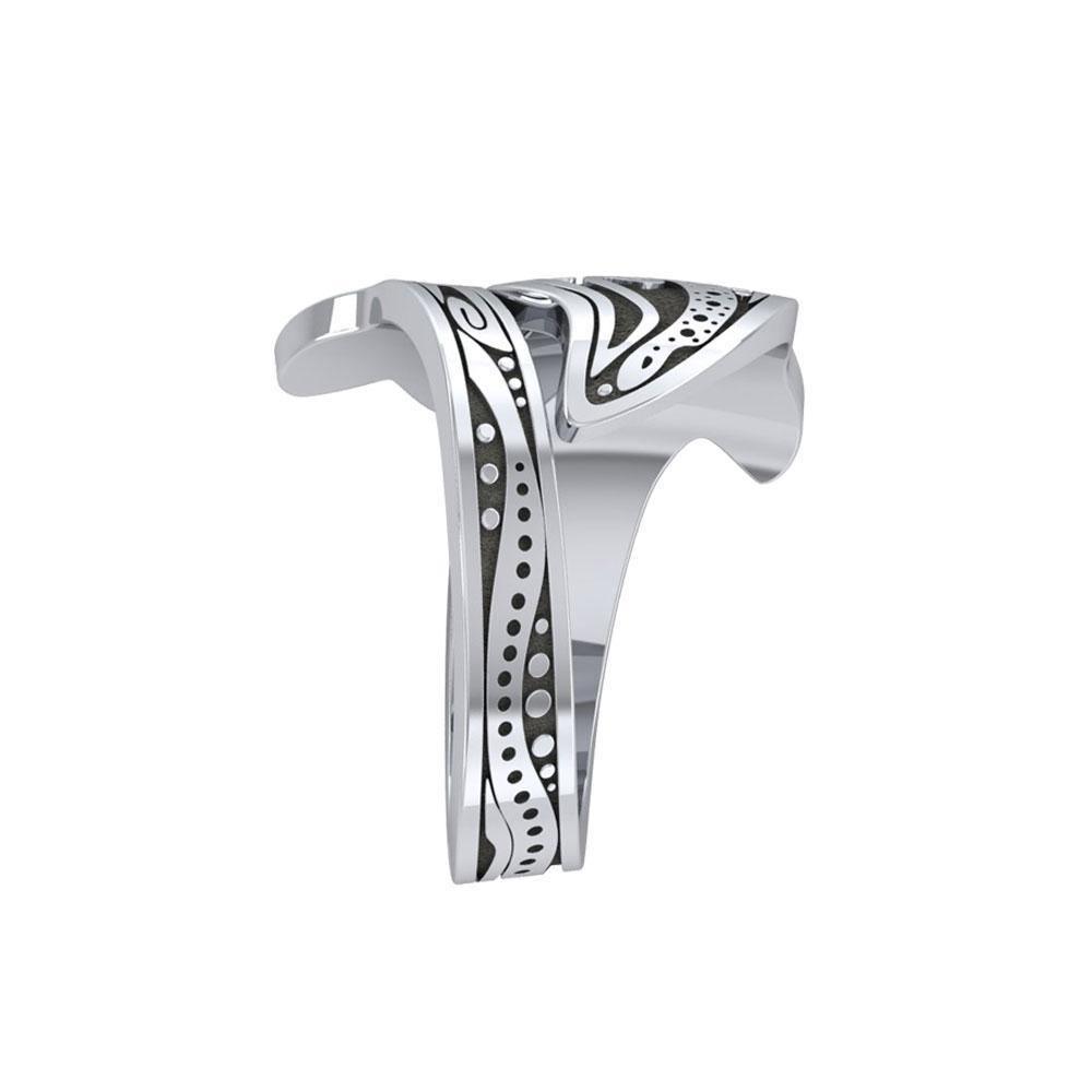 Aboriginal Dolphin Sterling Silver Spoon Ring TRI1735