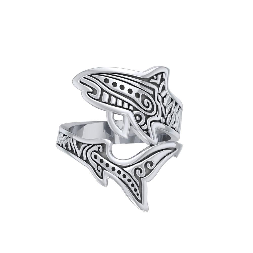Sterling Silver Aboriginal Tiger Shark Spoon Ring TRI1768