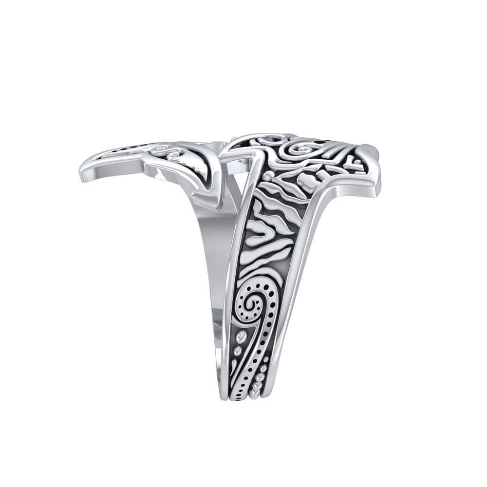 Sterling Silver Aboriginal Tiger Shark Spoon Ring TRI1768