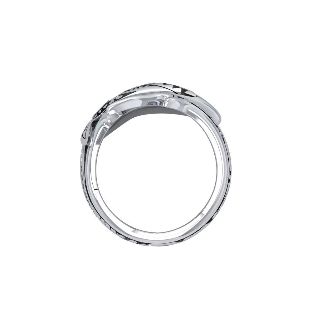 Silver Aboriginal Blue Shark Spoon Ring TRI1769