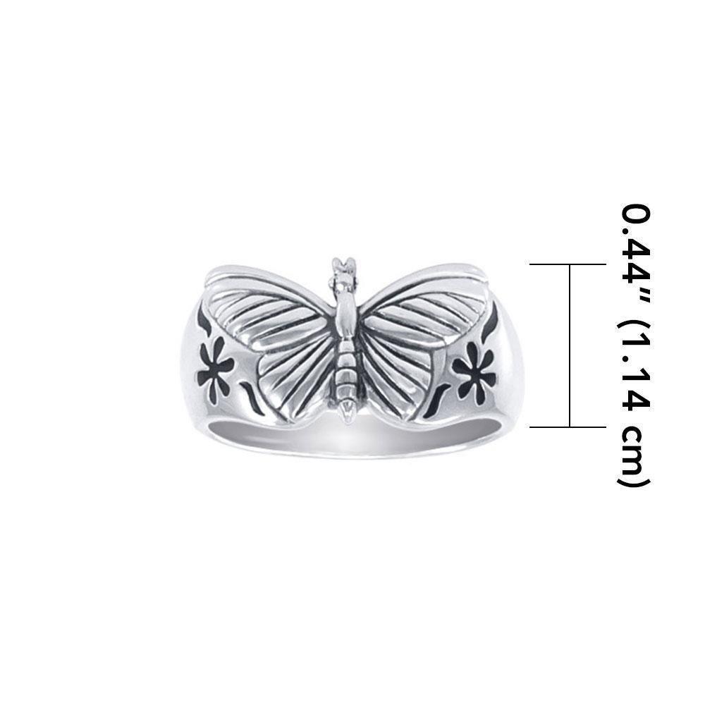 The butterfly in splendor and grace ~ Sterling Silver Jewelry Ring TRI196
